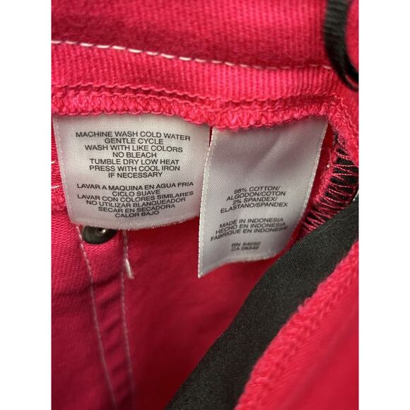 Jones New York Stretch Jeans Womens 16 Pink‎ Twill Jeans Lace up ankles-cropped - Picture 5 of 7